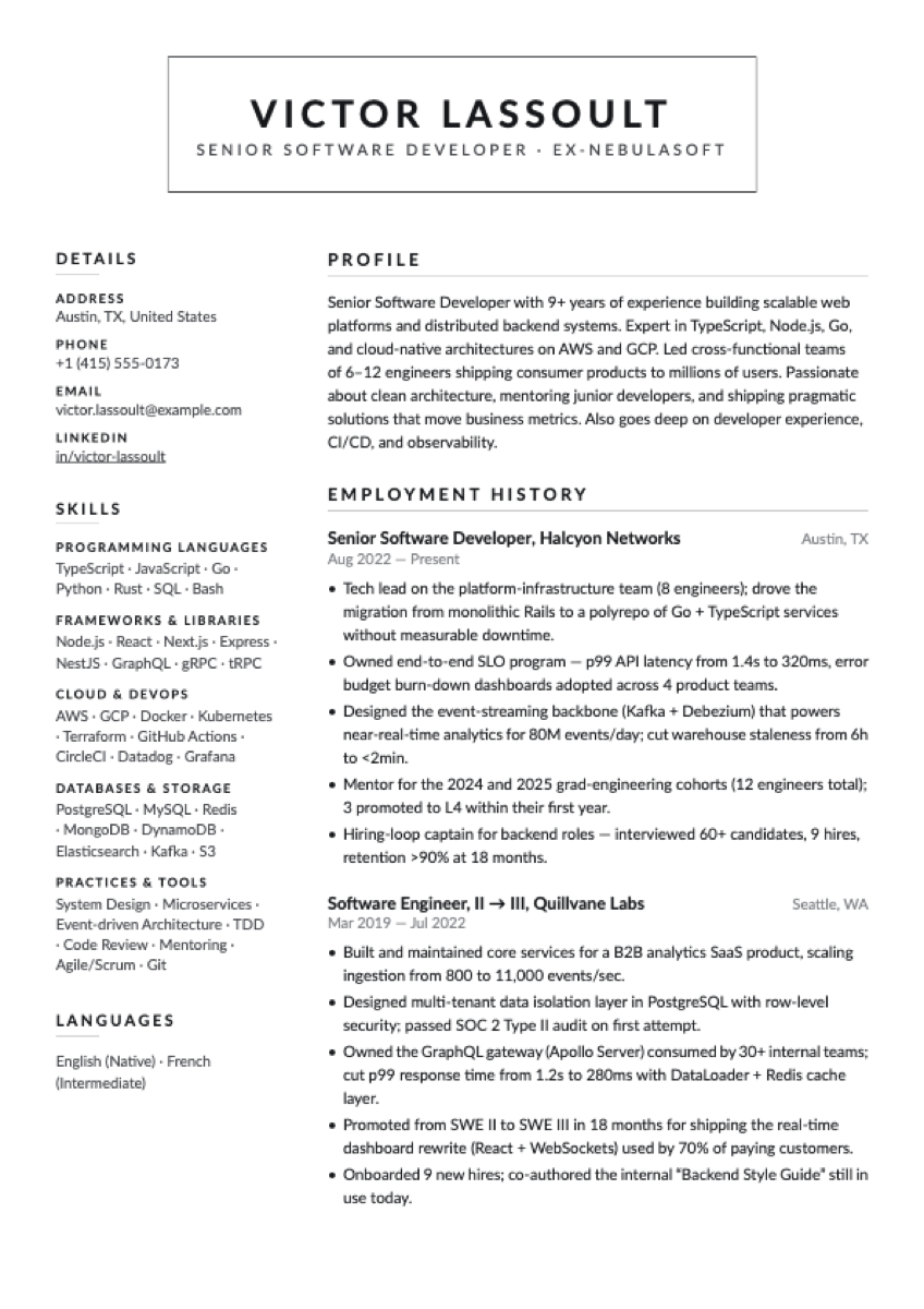 Folio layout preview