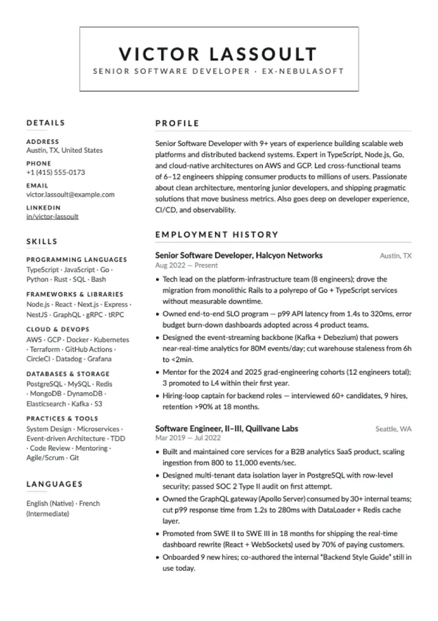 Folio layout preview