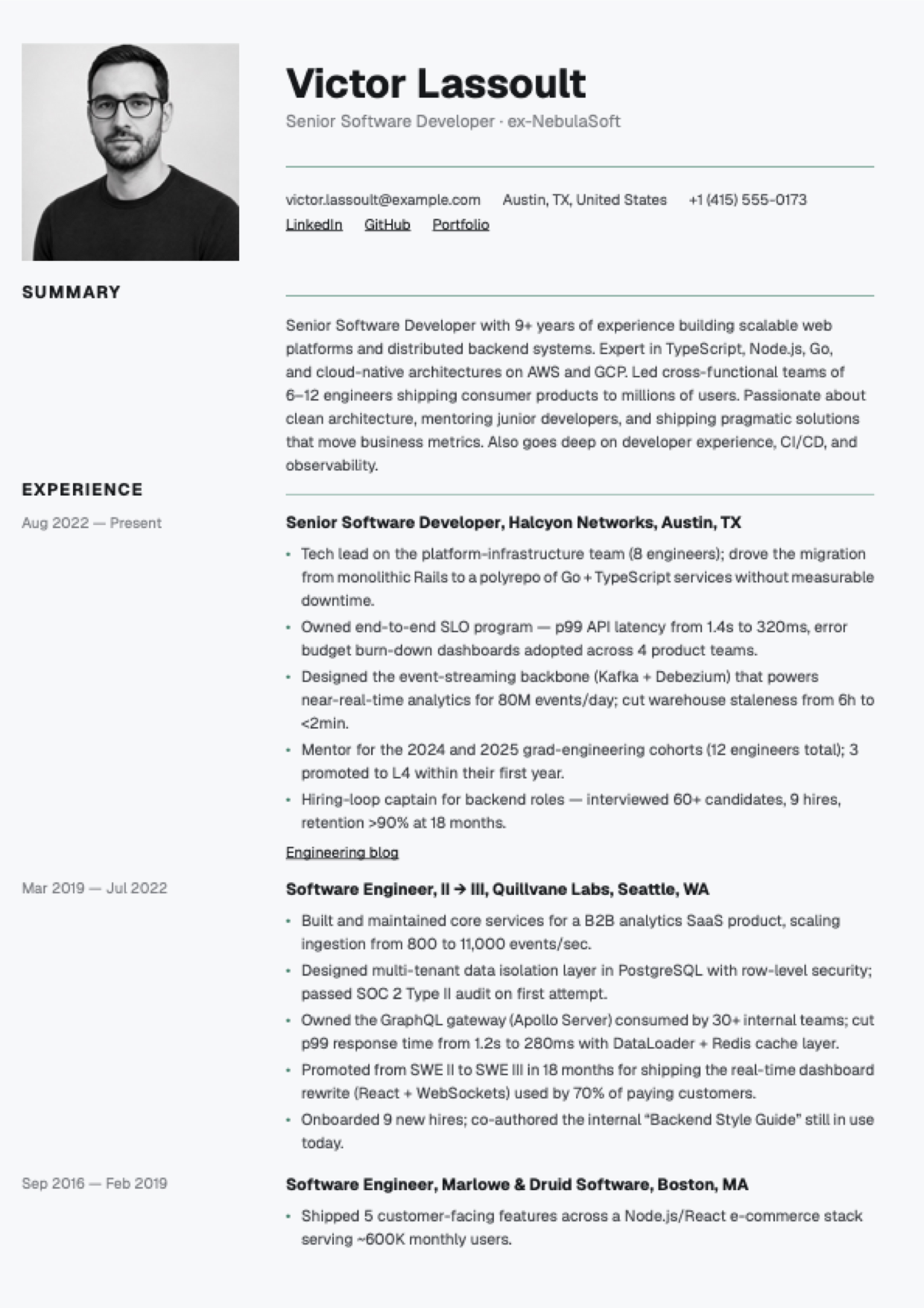 Portrait Premium layout preview
