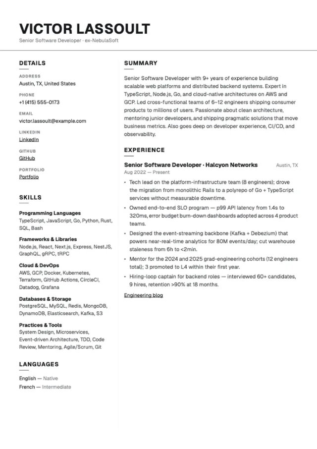 Sidebar Mono layout preview