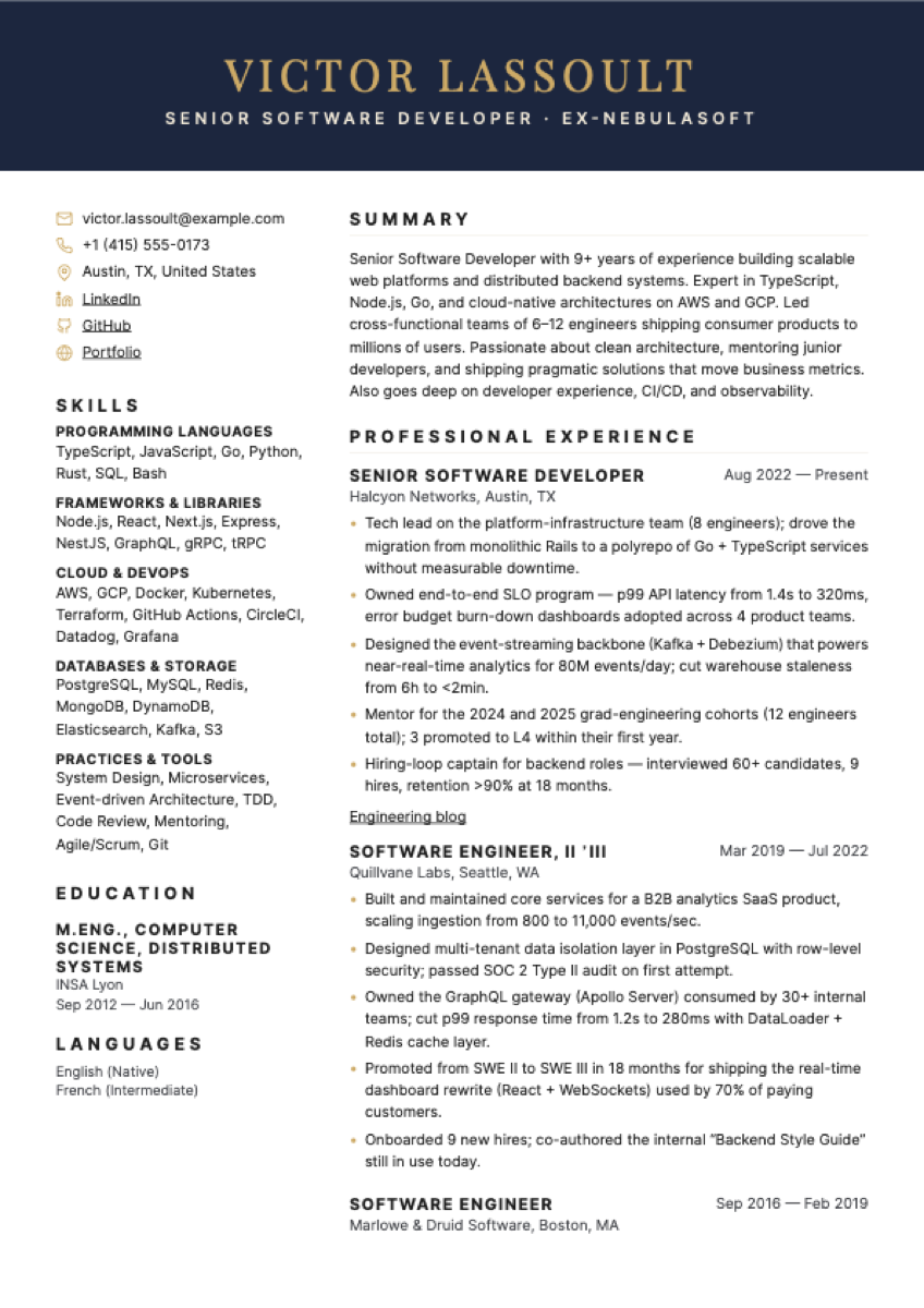 Sovereign layout preview